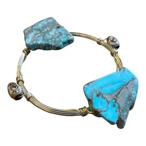 Raw Turquoise bangle bracelet. Video